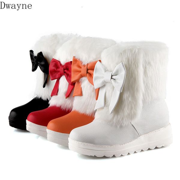 

2020 winter with fur boots, bow, soft sister, cute snow boots, female, Black