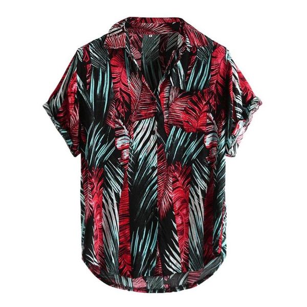 

men's casual shirts plus size hawaiian men shirt summer 2021 fashion short sleeve floral clothing loose camisa masculina, White;black