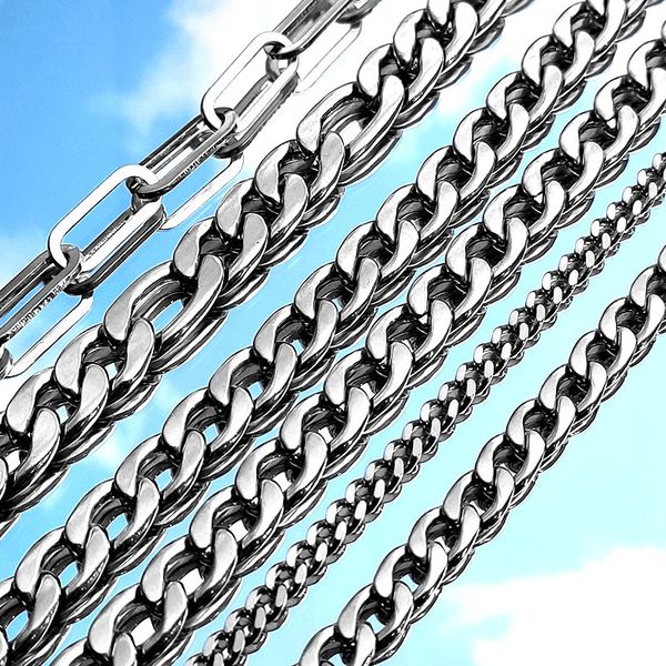 

byliajewel punk stainless steel curb cuban anklets for women simple silver color foot bracelet retro hip hop beach jewelry gift, Red;blue