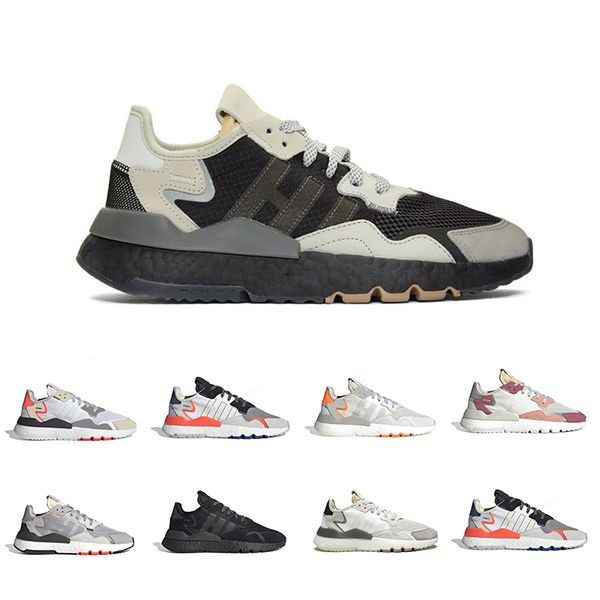 

2019 Core Black nite jogger 3M reflective night running shoes for men women top quality triple white breathable trainer sports sneakers