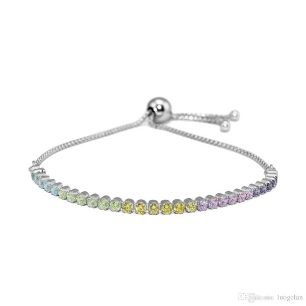 

925 sterling silver multi-colored strand sparkling bracelet jewelry original fits for women european style beads and charms making, Golden;silver