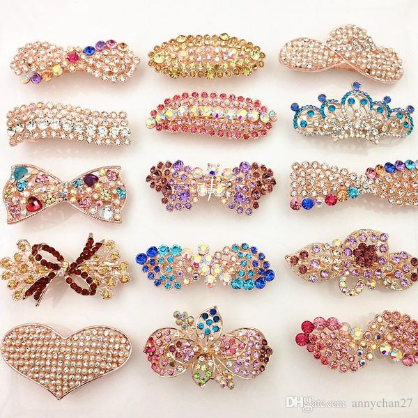 Mini Butterfly Hair Accessories Crystal Flower Clamp Hair Clip 07