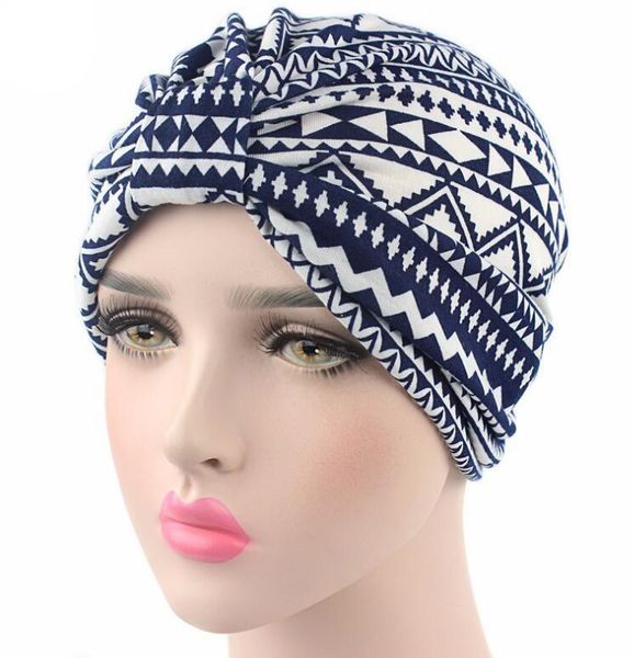 

новое прибытие женщин тюрбан шляпы цветок купольная hat head wrap химио шапки бандана завязанный колпачок, Blue;gray