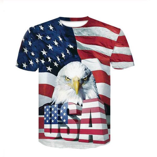 

new fashion mens / womans flag shirt summer style funny 3d print casual t-shirt plus size tg0198, White;black
