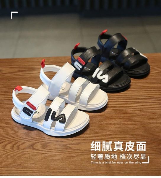 

2020 summer new letters casual girls boys shoes soft bottom beach shoes children sports sandals size 13.5cm--18cm, Black;red