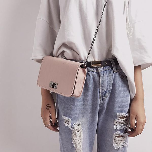 

women shoulder bags pu leather green black pink worean version wild small square bag shoulder messenger flap bags bolsa