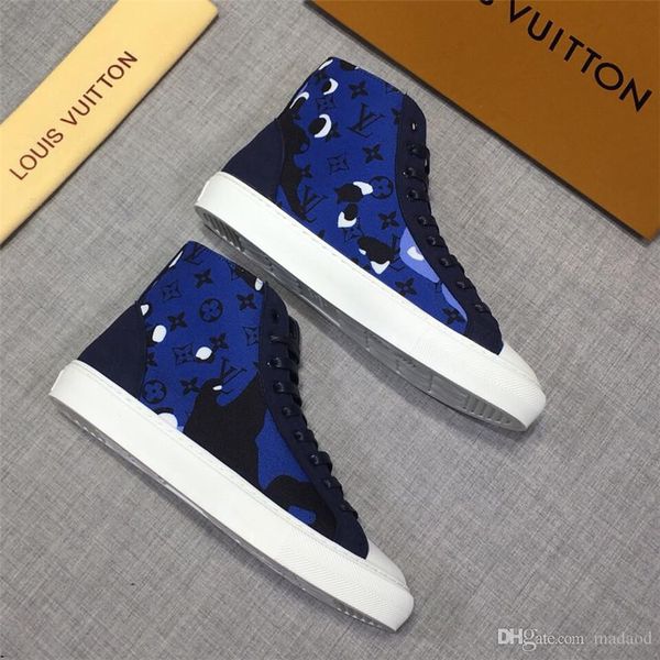 

19fw brand new high casual shoes for men canvas lace up mens hip hop shoes men high sneaker big size 39-45 yetc6, Black