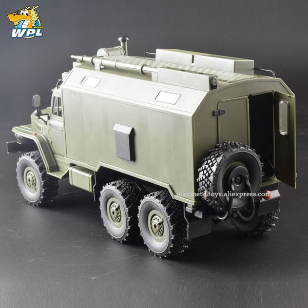 

wpl b36 1:16 rc car 2.4g 6wd military truck crawler command communication vehicle rtr toy carrinho de controle y200414