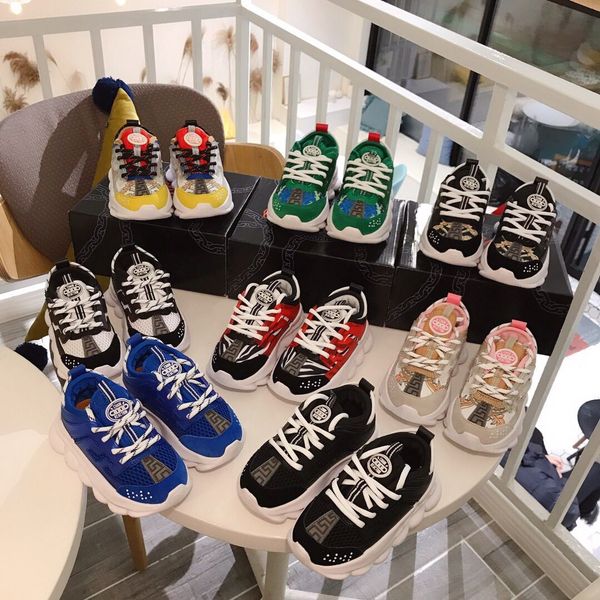 

versace 2020 цепная реакция обувь мужчины женщины кроссовки runner snow leopard черный белый замша женщин способа тренеров обувь, Black