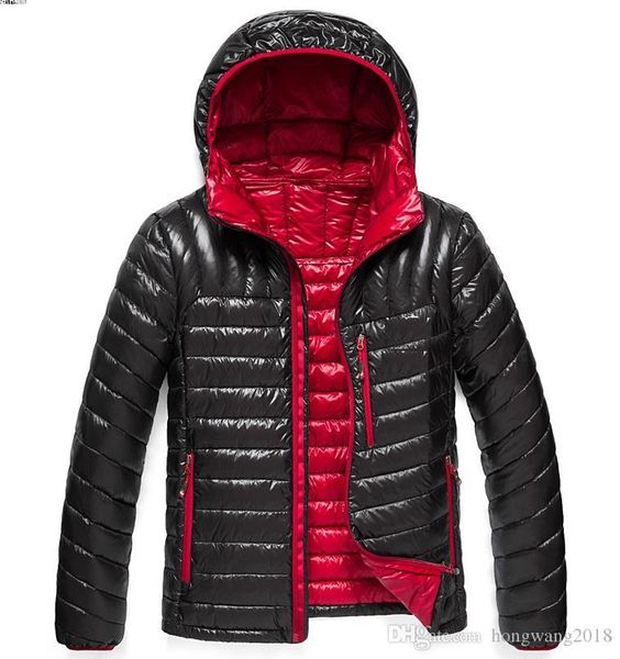 

2019classic brand men winter outdoor white duck ultra light down jacket man hooded down coat outerwear mens lightweight jackets parkas l-4xl, Black