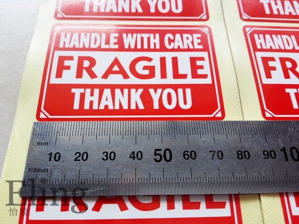 

2000 pcs/lot 76x51mm HANDLE WITH CARE FRAGILE THANK YOU Shipping Package Label Sticker, Item No. SS10