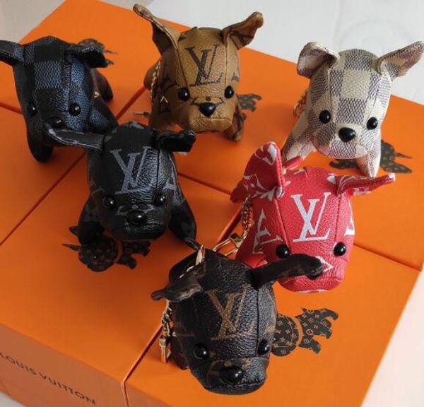 

2019 new dog keychain pur e pendant bag dog de ign car chain key ring for women gift women acrylic high heeled keychain no box