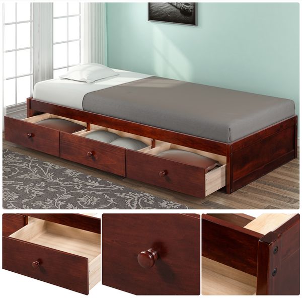 2019 Us Hot Selling Oris Fur Twin Size Platform Storage Bed