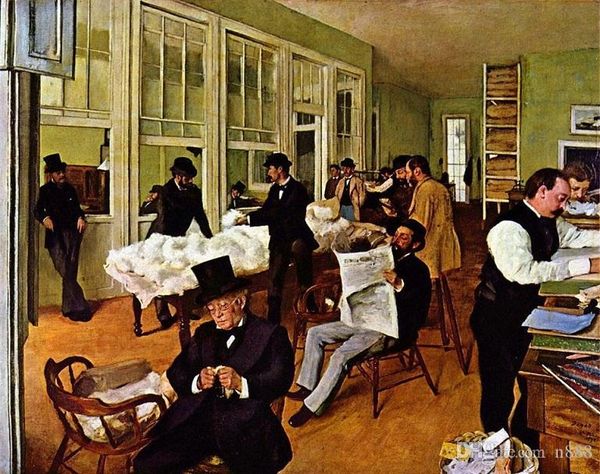 

the cotton exchange by edgar degas handpainted hd print портрет маслом на холсте wall art home deco различных размеров p212 200314