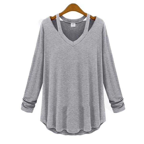 

women thin hoodies pullover casual cotton blend harajuku v neck autumn women hoodies long sleeve strapless hollow out top, Black
