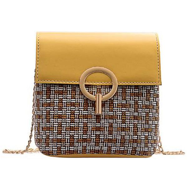 

new woven small square bag casual chain women's single shoulder diagonal package small fresh bag