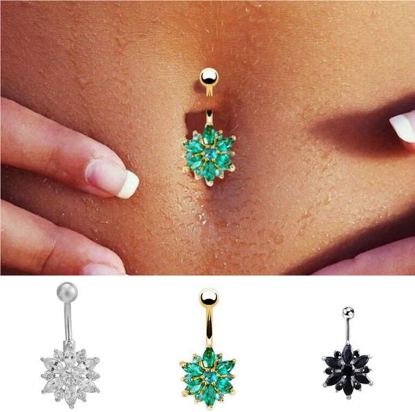

anti allergy belly button rings star heart crystal belly earrings nail titanium navel rings dangle navel body piercing jewelry, Silver