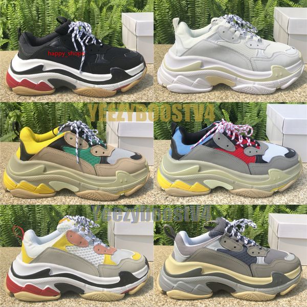 

luxury triple s triple black men women white clear sole fashion designer shoes chaussures split black grey casual shoes 36-45