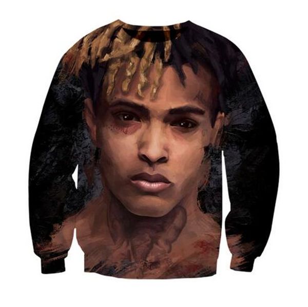 

новая мода женская / мужская xxxtentacion смешные 3d печати crewneck толстовка джемпер женская / мужская модная одежда aabb025, Black
