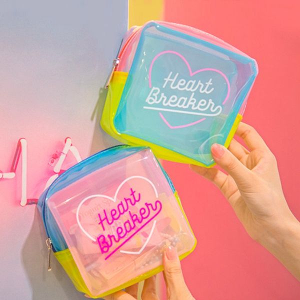 

square jelly pvc makeup bag transparent cosmetics women beach travel make up bag zipper cosmetic pouch toiletry bags new