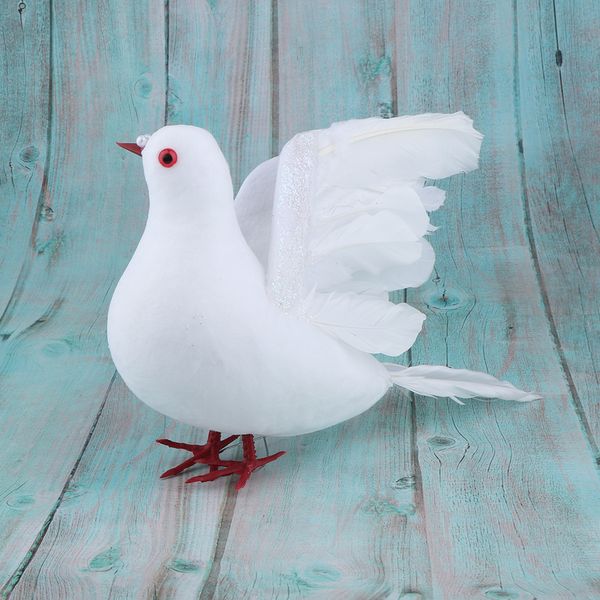 

artificial foam feather white doves birds arts craft home wedding decoration