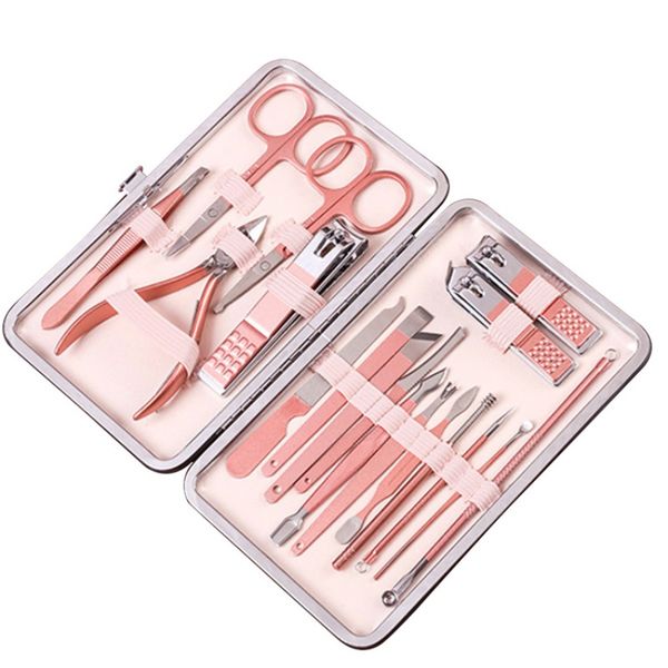 

nail art kits 7/10/12/16/18 pieces stainless steel clipper set cutter trimmer scissor tweezer knife ear pick grooming kit