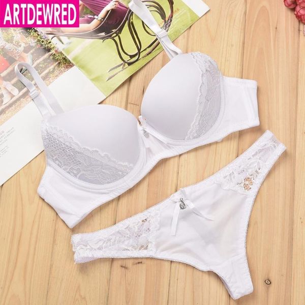 

2019 thong lady push up bra set lace hollow out bralette underwear panty set intimates white bra brief, Red;black
