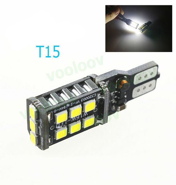 

2pcs new canbus 7.5w t15 led reverse light w16w 15smd car led no error back up light rear lamp white car styling