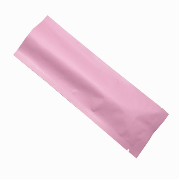 100 PCS 6x17 cm Rosa Puro Sacos De Embalagem De Folha De Alumínio Chá Nozes Em Pó Vacuum Heat Seal Mylar Embalagem Bolsas Pequenas Artesanato Pacote De Armazenamento Sacos