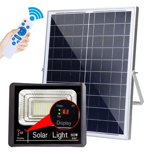 

10W 25W 40W 60W 120W Solar Flood Light Waterproof IP67 LED Outdoor Floodlight Solar Powered Panel LED Garden Wall Lamp With Charging Display