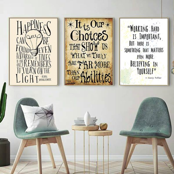 2019 3 Panels Quotes In Harry Potter Hd Canvas Print Painting
