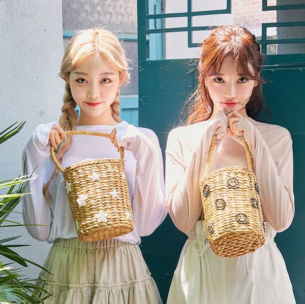 

beach bag summer new shoulder japan and south korea straw bag handbag messenger female handbag ladies small fresh