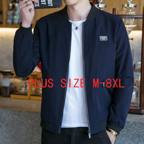 

shabiqi 2020 spring large size men's jackets big men baseball collar clothes solid color 140kg male size 5xl 6xl 7xl 8xl, Black;brown