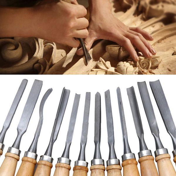 

12pcs/set new multi tool hand wood carving chisels tools kit for basic woodcut diy xjs789
