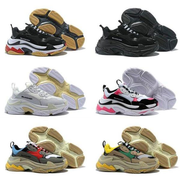 

fashion triple s 17fw sneakers for men women casual shoes vintage kanye west old grandpa trainer sneaker fashion shoes 36-45, Black