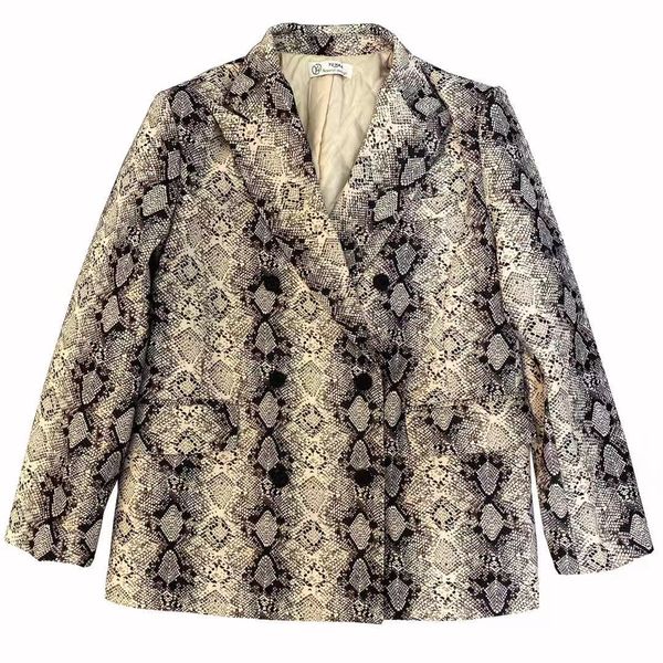 

2019 winter new snake pattern lapel long sleeve liner plus cotton coat, Black