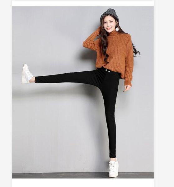 

новый прибыл осень дизайнер женские леггинсы бренд брюки для женской моды роскошные женские повседневные брюки s-3xl с высоким качеством opt, Black