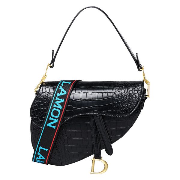 

2020 xia woman package crocodile grain saddle package portable backpack width straps single shoulder luxury bag handbags exceed fire tide