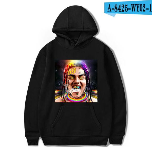 

6ix9ine Men Women Hoodies Print Design New Rapper Hooded Hoodies Autumn Winter Men Clothing Tops Sweatshirts