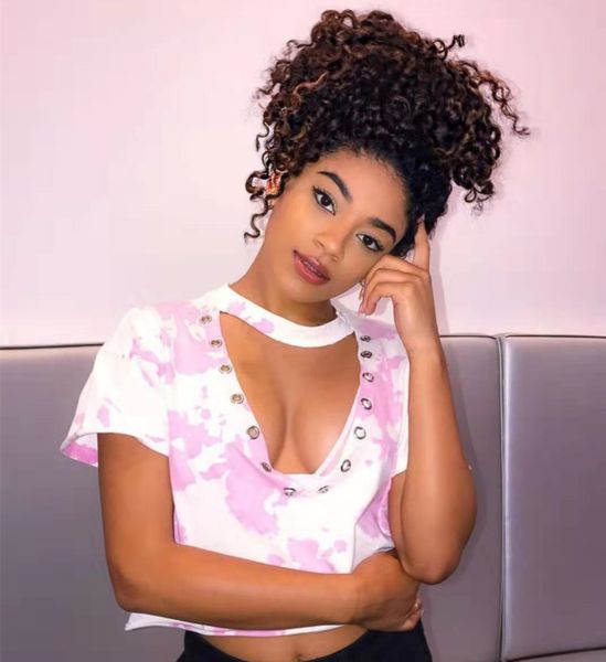 

afro kinky curly ponytails clip in hair extensions for african americans kinky coily natural clip ponytail hairpieces curly drawstring puff, Black