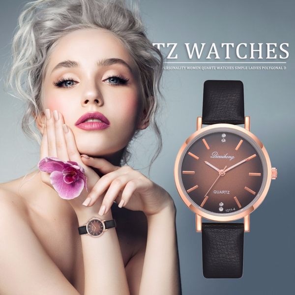 

womens watches fashion casual womens simple style quartz leather strap wristwatch women watch, Slivery;brown