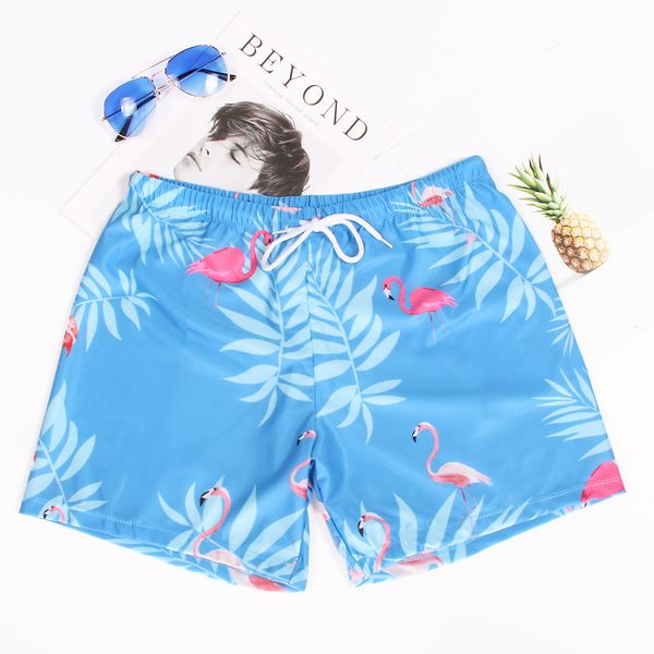 

2018 swimwear men gay swimsuit print swim shorts flamingos swimming trunks for bathing man beachwear mens board shorts sale