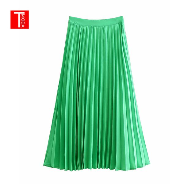 

vintage stylish solid pleated midi skirt women 2019 fashion a line side zipper streetwear ladies chic skirts casual faldas mujer, Black