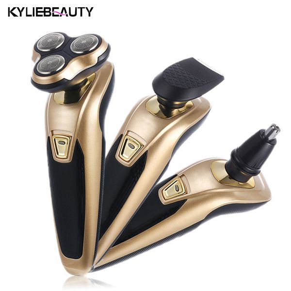 

multifunction electric shaver 4d three-head floating body wash 3 in 1 razor replaceable barbeador electric shaving beard trimmer