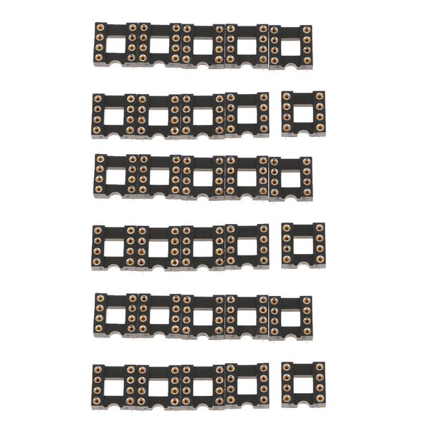 

lot of 30, dip ic chip socket adaptors 2.54mm row pitch solder type