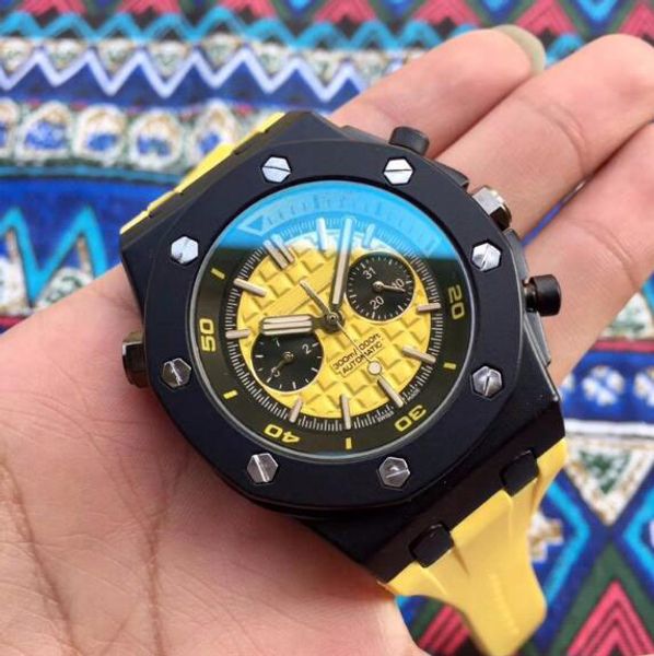 

Luxury royal oak port watch men aaa automatic mechanical rubber band tainle teel men watche wri twatche 26703 t