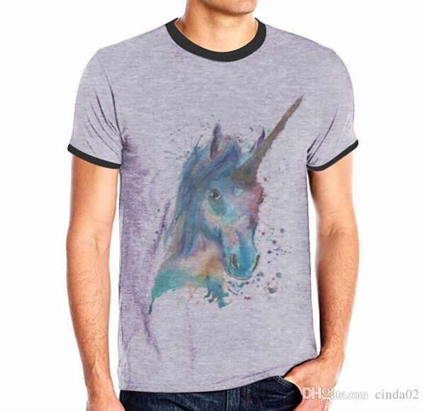 

повседневные футболки для мужчин лошадь черепа лев смешных печатей серых футболки crew neck летней мода дизайн tops, White;black