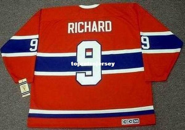 

wholesale mens maurice richard montreal canadiens 1959 ccm vintage retro hockey jersey, Black;red