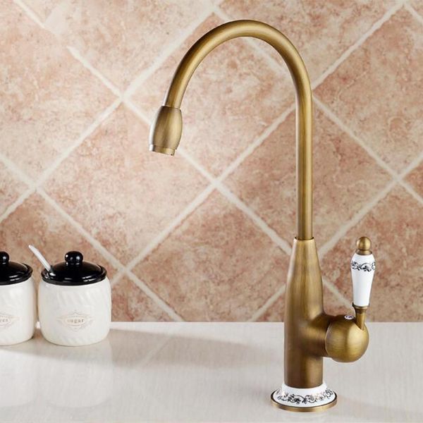 

Kitchen Faucets Antique Bronze Faucet for Kitchen Mixer Tap With Ceramic Crane Cold And Hot Kitchen Sink Tap Water Mixers