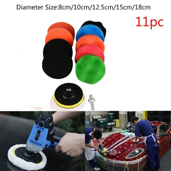 

11pcs 3/4/5/6/7 inch buffing sponge polishing pad hand tool kit set for car polisher buffer compound polishing 20arl6